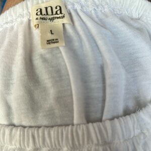 A.N.A. White 3/4 sleeve peasant type rayon and polyester shirt​